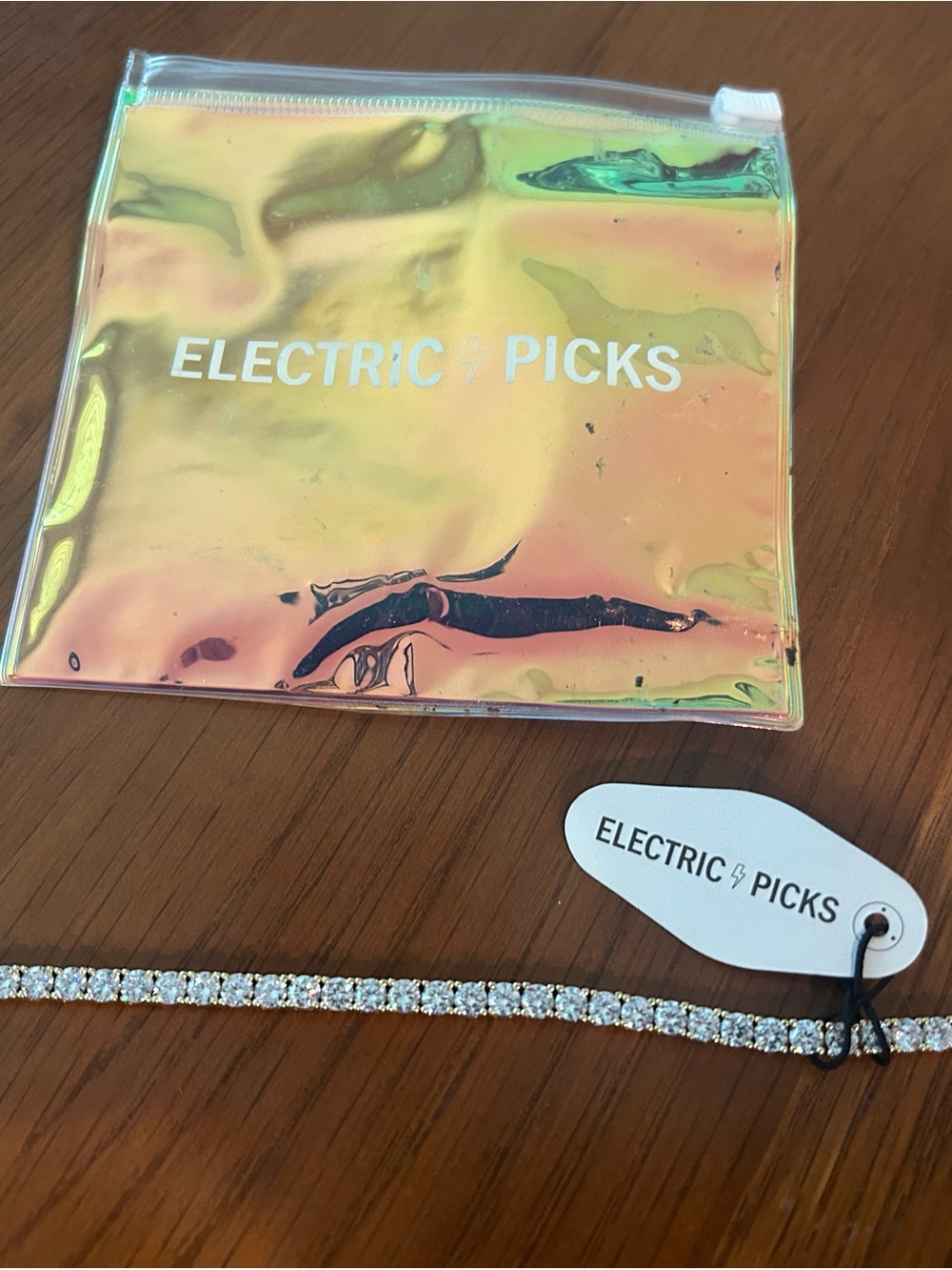 Electric Picks 14k gold plated Richie 7” tennis bracelet